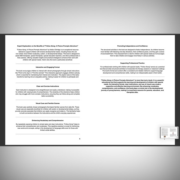 Learning Resource/ workbook: parents, speech therapists, & special edu teachers - Picture 6 of 11